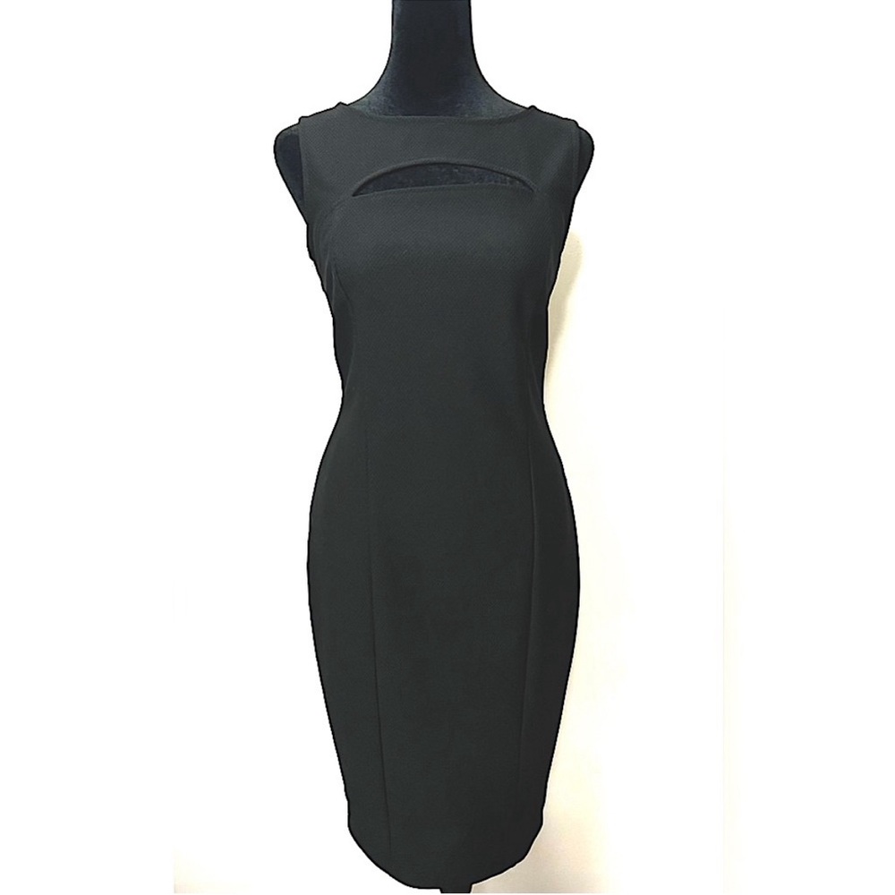 Black Bodycon Cutout Sleeveless Knee Length Dress by Lovely Day Sexy Size Med